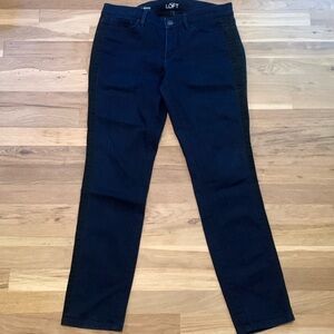 LOFT Modern Skinny Dark Wash w/ Black Stripe Denim Jeans Women’s 28/6
